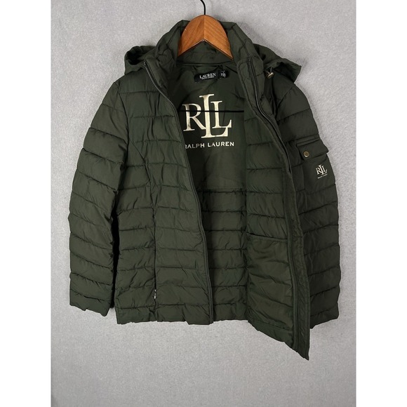 Lauren Ralph Lauren Stretch Patch Pkt Puffer Jacket Sz S MSRP $200 color Green - Picture 7 of 10